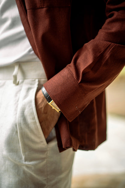 Burgundy Linen Shacket