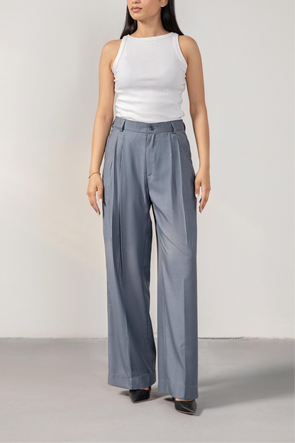 Grey Premium Pleated Pants