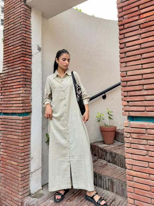 Linen Fusion Long Dress