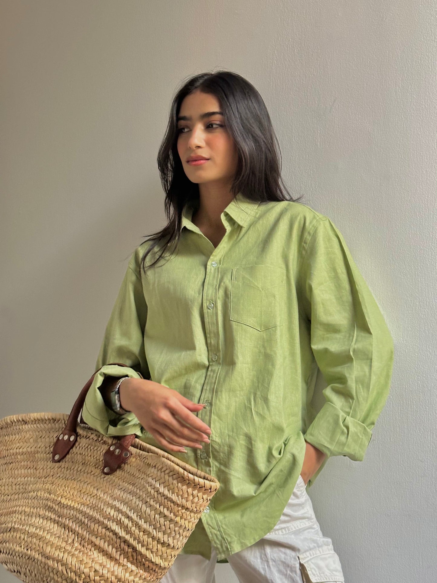 Lime Button Down Shirt