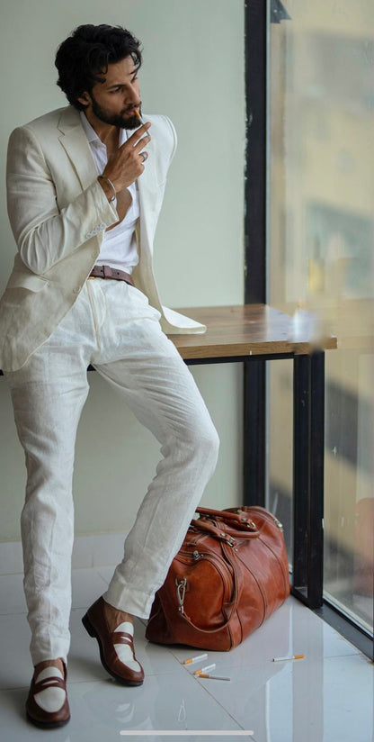 Premium Linen Slim-fit Suit.