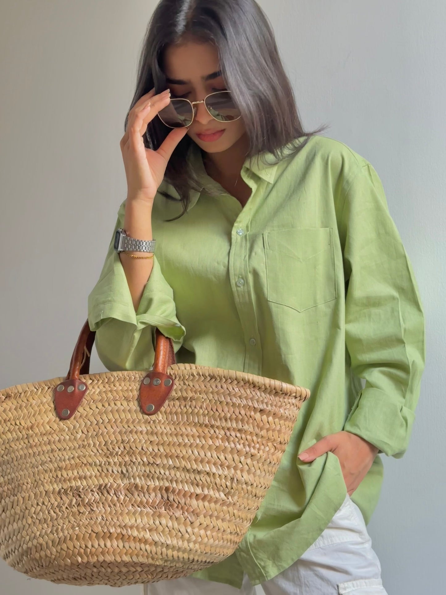 Lime Button Down Shirt