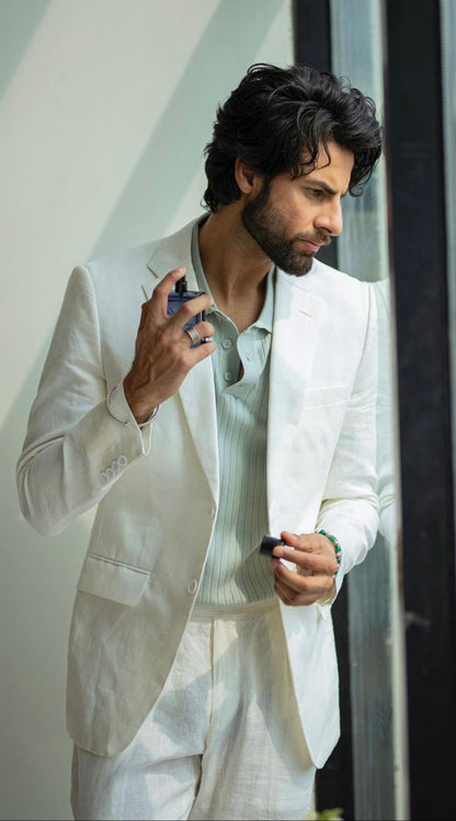 Premium Linen Slim-fit Suit.
