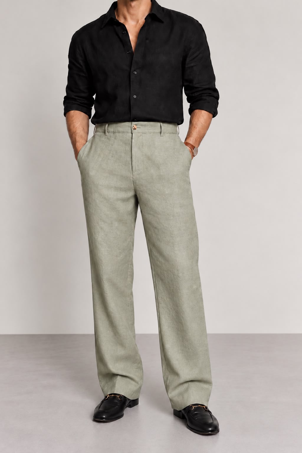 Green Linen Trousers