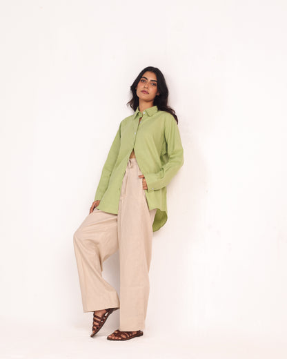 Lime Green Linen Shirt
