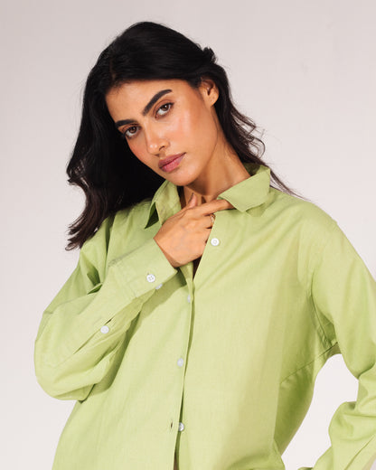 Lime Green Linen Shirt