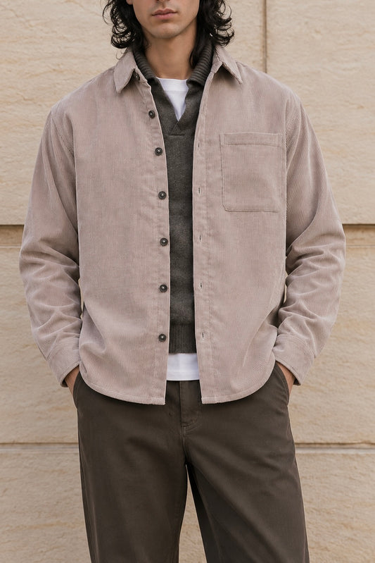 Beige Corduroy Shirt