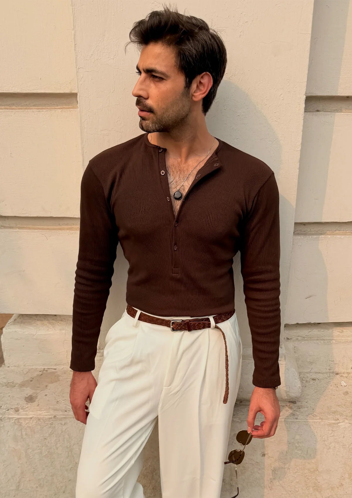 White Rib Henley