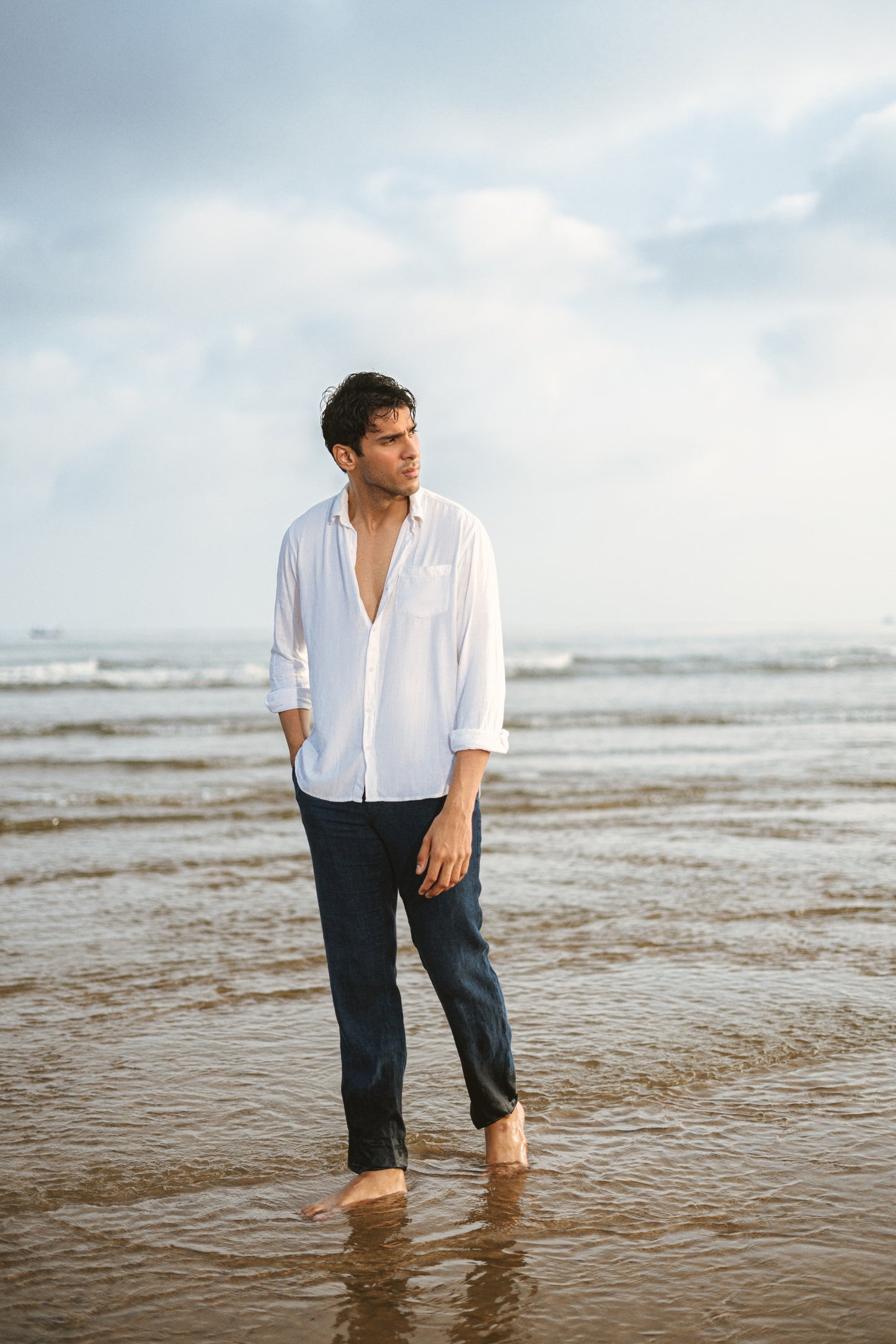 White Linen Button Down