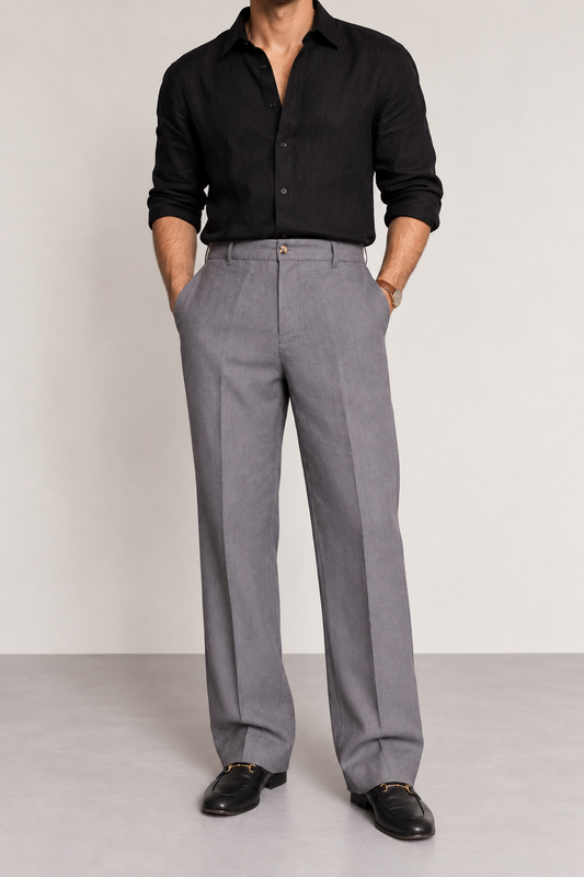 Grey linen trouser