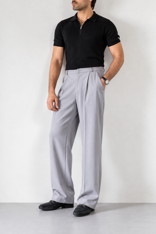 Grey Korean Blended Pants
