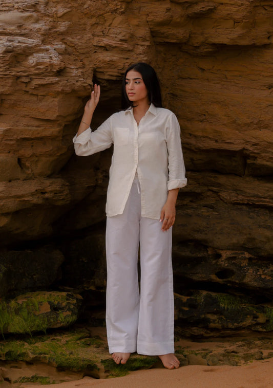 White Linen Co-ord Set