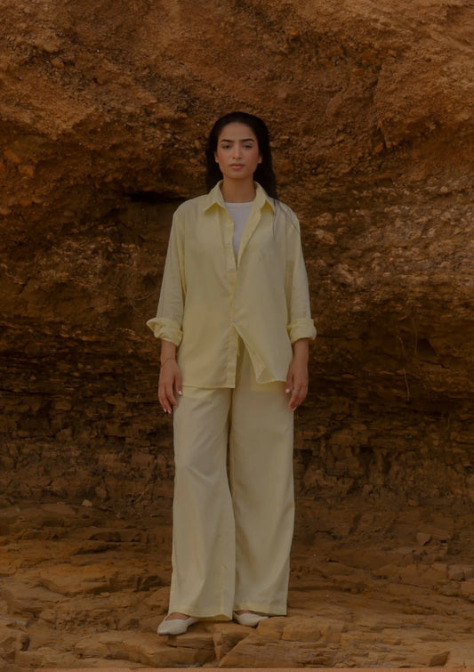 Butter yellow Linen Co-ord Set