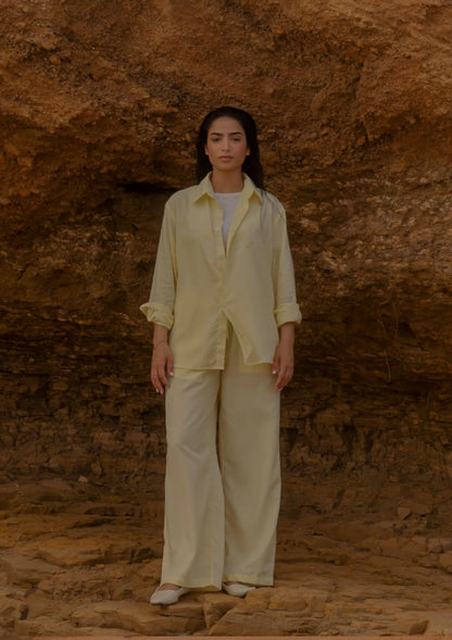 Butter yellow Linen Co-ord Set