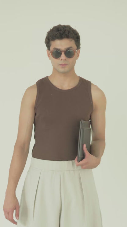 Brown Knitted Sando